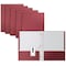 Better Office Products 2 Pocket Paper Folders Portfolio W/Prongs, Matte Texture, Letter Size, Burgundy, 50PK 84215 - alternate 1